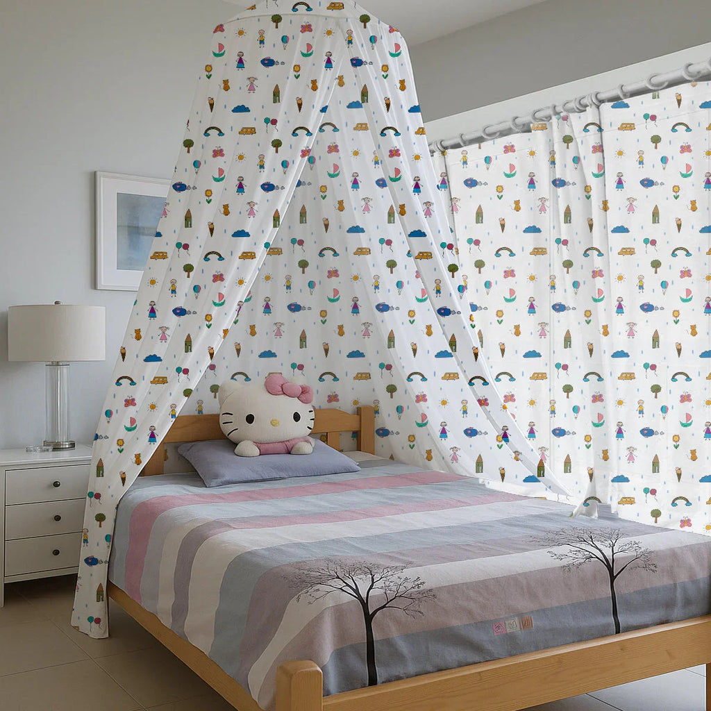 Boy & Girl Kids Printed Canopy PushpLinen