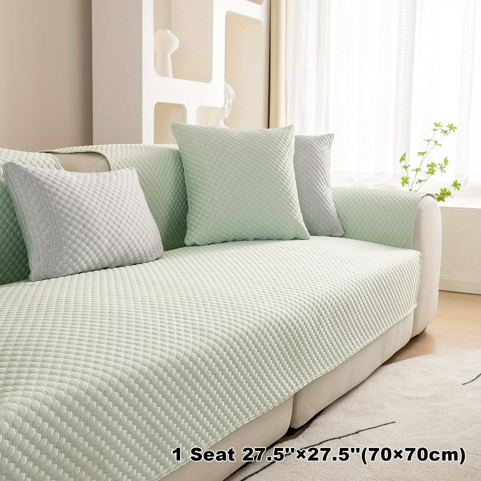 Breathable Ice Silk Light Gray Couch Cover - Cooling & Anti-scratch - House Of Avana