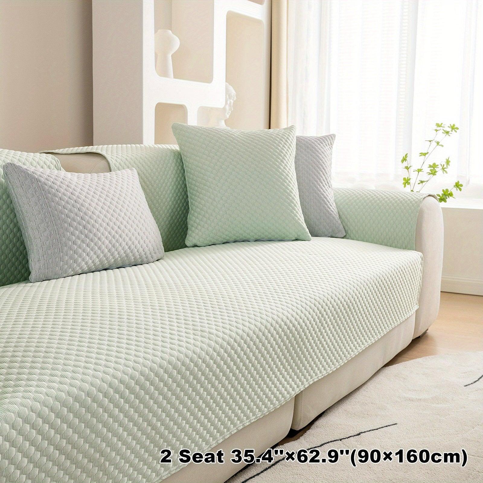 Breathable Ice Silk Light Gray Couch Cover - Cooling & Anti-scratch - House Of Avana