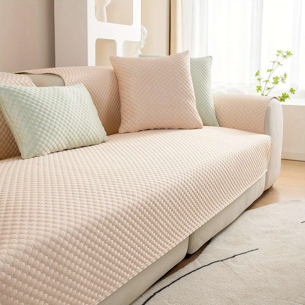 Breathable Ice Silk Light Gray Couch Cover - Cooling & Anti-scratch - House Of Avana