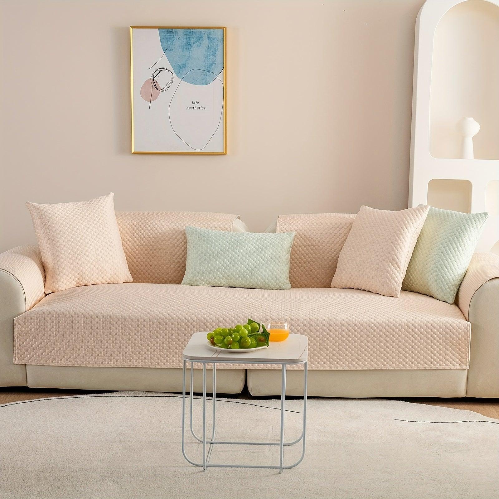 Breathable Ice Silk Light Gray Couch Cover - Cooling & Anti-scratch - House Of Avana
