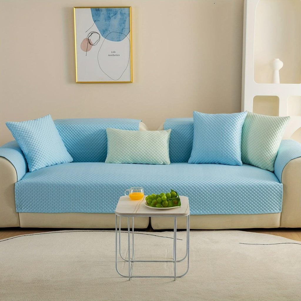 Breathable Ice Silk Light Gray Couch Cover - Cooling & Anti-scratch - House Of Avana