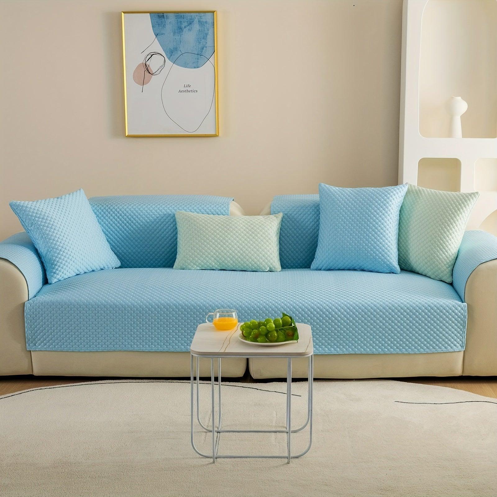 Breathable Ice Silk Light Gray Couch Cover - Cooling & Anti-scratch - House Of Avana
