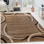 Brown Area Rug for Living Room Mocca Look - House Of Avana