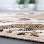 Brown Beige Designer Rug for Living Room - House Of Avana