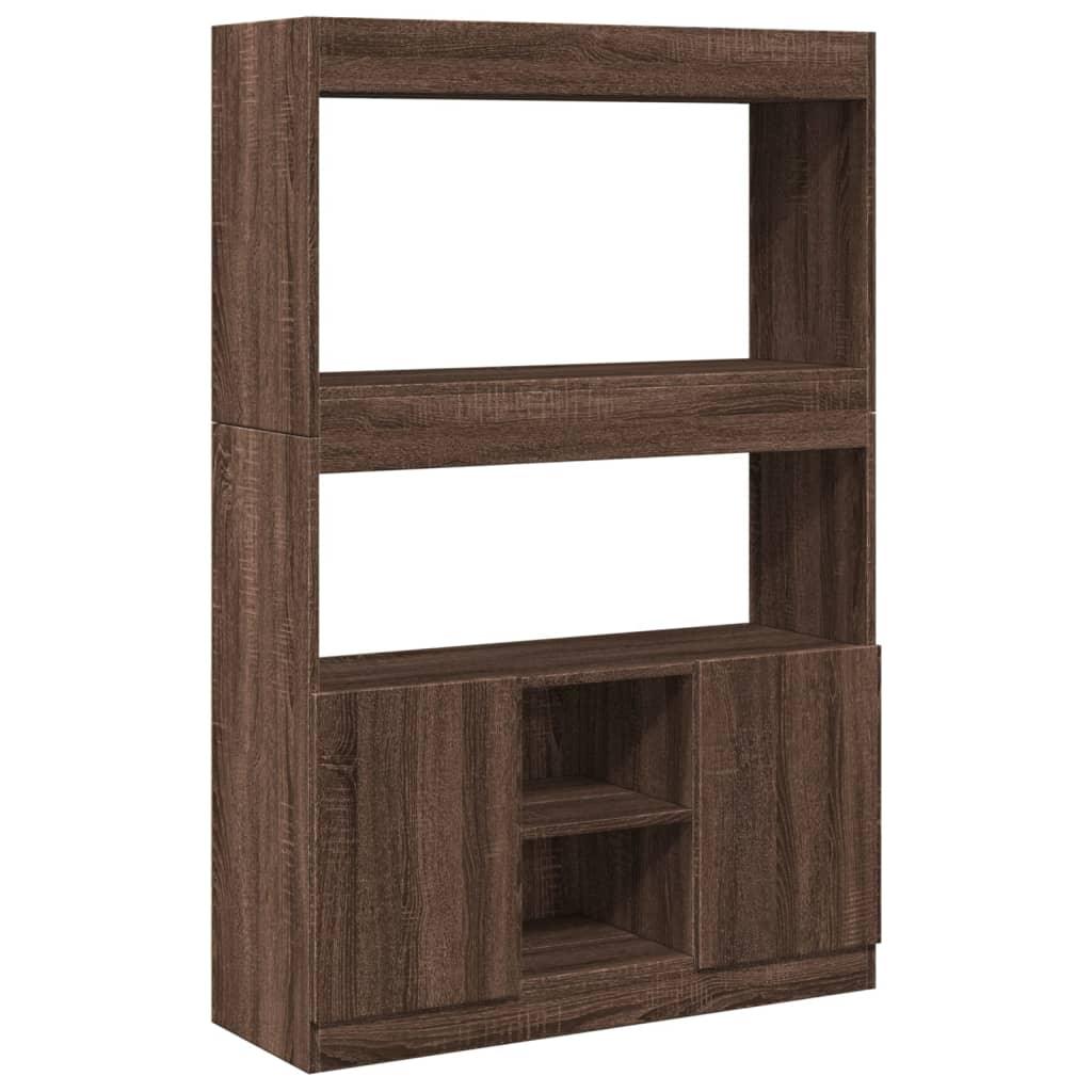 Furniture set, HighboardBrown Oak 92x33x140 cm Engineered Wood, Modern Minimalist, Art Deco, Ample Storage, Ergonomic, Multi-functional, Easy Installation withHardware Included, Suitable for Indoor/Outdoor, Housewarming Gift, House Of Avana [[SKU:HOA-BOK-023]]