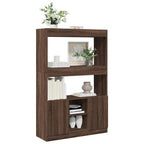 Furniture set, HighboardBrown Oak 92x33x140 cm Engineered Wood, Modern Minimalist, Art Deco, Ample Storage, Ergonomic, Multi-functional, Easy Installation withHardware Included, Suitable for Indoor/Outdoor, Housewarming Gift, House Of Avana [[SKU:HOA-BOK-023]]