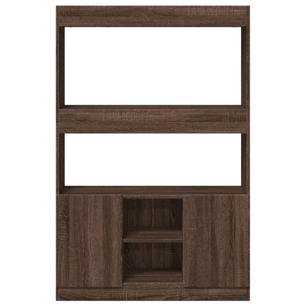 Furniture set, HighboardBrown Oak 92x33x140 cm Engineered Wood, Modern Minimalist, Art Deco, Ample Storage, Ergonomic, Multi-functional, Easy Installation withHardware Included, Suitable for Indoor/Outdoor, Housewarming Gift, House Of Avana [[SKU:HOA-BOK-023]]