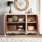 RoyalCraft Farmhouse Buffet Cabinet - Vintage Two-Door Sideboard with Antique look, Hardwood Construction Freestanding Storage for Dining Room, Living Room, Kitchen - Rustic Farmhouse Furniture, Country Kitchen Decor, Classic House Of Avana