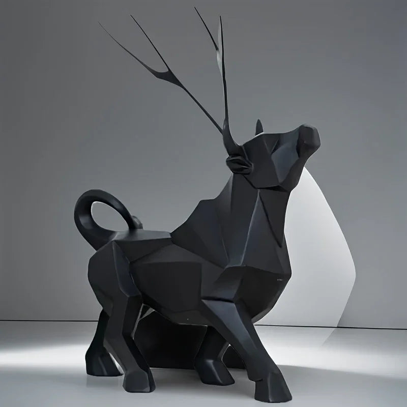 Luxurious Gold-Plated Resin Bull Sculpture - Abstract Geometric Home Decor For Kitchen & Living Room | Perfect Gift For Holidays & Special Occasions - House Of Avana