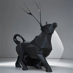 Luxurious Gold-Plated Resin Bull Sculpture - Abstract Geometric Home Decor For Kitchen & Living Room | Perfect Gift For Holidays & Special Occasions - House Of Avana [[SKU:HOA-SCU-448]]