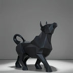 Luxurious Gold-Plated Resin Bull Sculpture - Abstract Geometric Home Decor For Kitchen & Living Room | Perfect Gift For Holidays & Special Occasions - House Of Avana
