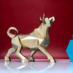 Luxurious Gold-Plated Resin Bull Sculpture - Abstract Geometric Home Decor For Kitchen & Living Room | Perfect Gift For Holidays & Special Occasions - House Of Avana