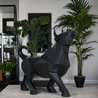 Luxurious Gold-Plated Resin Bull Sculpture - Abstract Geometric Home Decor For Kitchen & Living Room | Perfect Gift For Holidays & Special Occasions - House Of Avana
