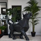 Luxurious Gold-Plated Resin Bull Sculpture - Abstract Geometric Home Decor For Kitchen & Living Room | Perfect Gift For Holidays & Special Occasions - House Of Avana [[SKU:HOA-SCU-448]]