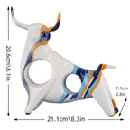 Vibrant Full-Color Resin Bull Statue - Unique Abstract Art Decoration for Bedroom, Classic Home Accent for Bookshelf, Desktop, or Centerpiece - Durable, Original, and Eye-Catching Interior Decor - House Of Avana