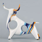 Vibrant Full-Color Resin Bull Statue - Unique Abstract Art Decoration for Bedroom, Classic Home Accent for Bookshelf, Desktop, or Centerpiece - Durable, Original, and Eye-Catching Interior Decor - House Of Avana