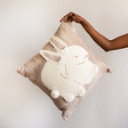 Bunny Rabbit Blush Wool Throw Pillow - House Of Avana