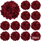 Burgundy Silk Hydrangea Heads with Wire Stems, Pieces - House Of Avana