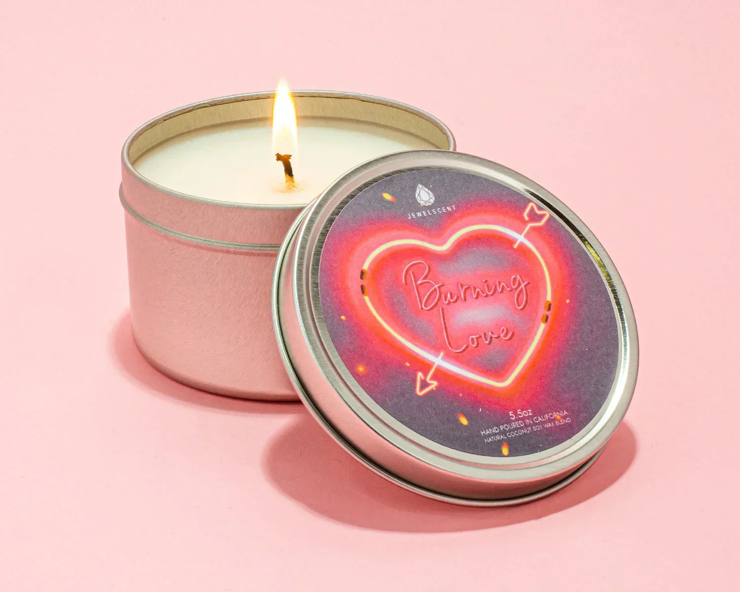 Burning Love 5.5oz Tin Jewelry Candle JewelScent
