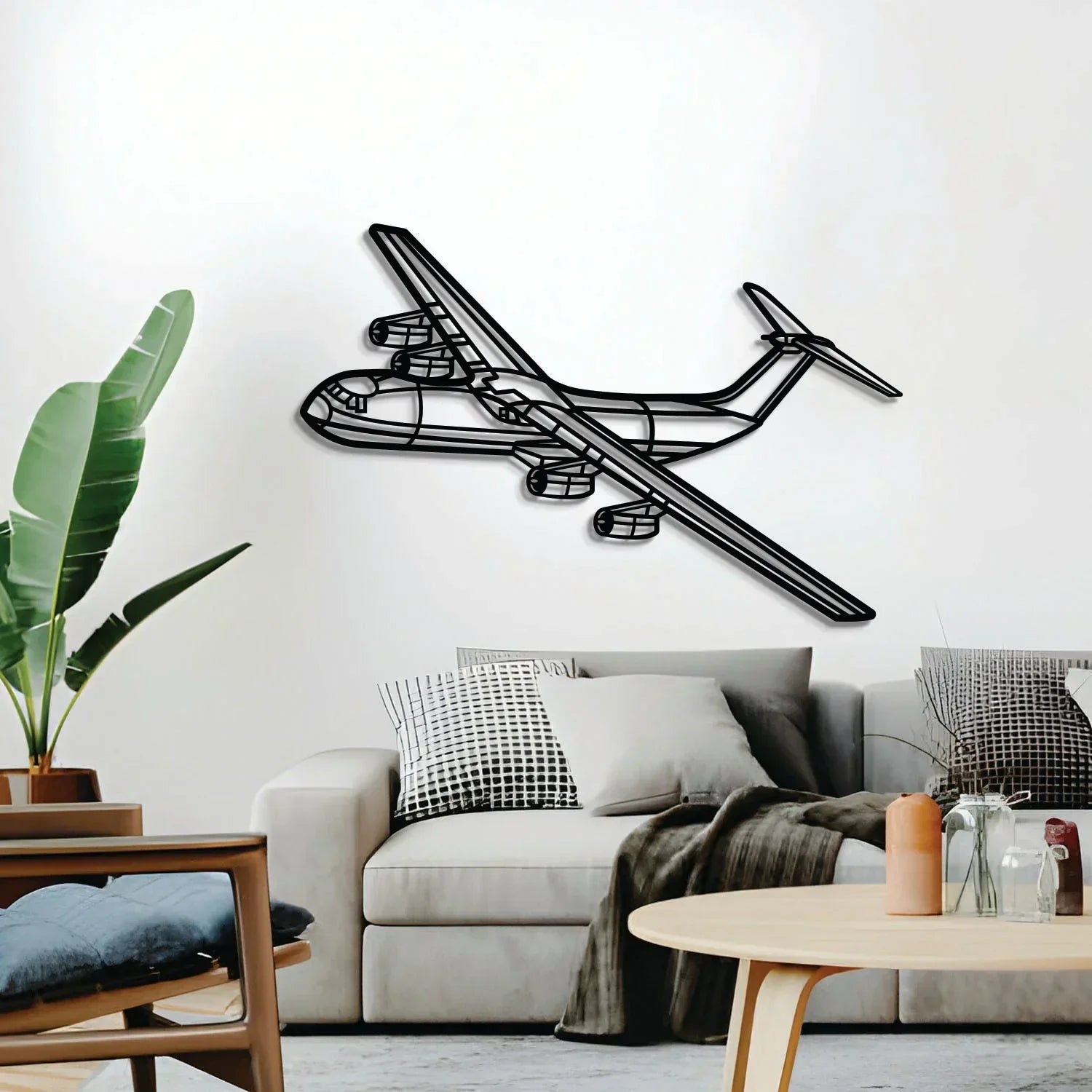C-141b Starlifter Angle Metal Aircraft Wall Art - Ncp0532, back view - House Of Avana