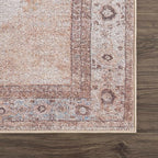 Analu Peach Washable Area Rug Hauteloom