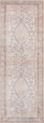 Analu Peach Washable Area Rug Hauteloom