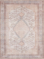 Analu Peach Washable Area Rug Hauteloom