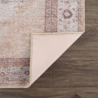 Analu Peach Washable Area Rug Hauteloom