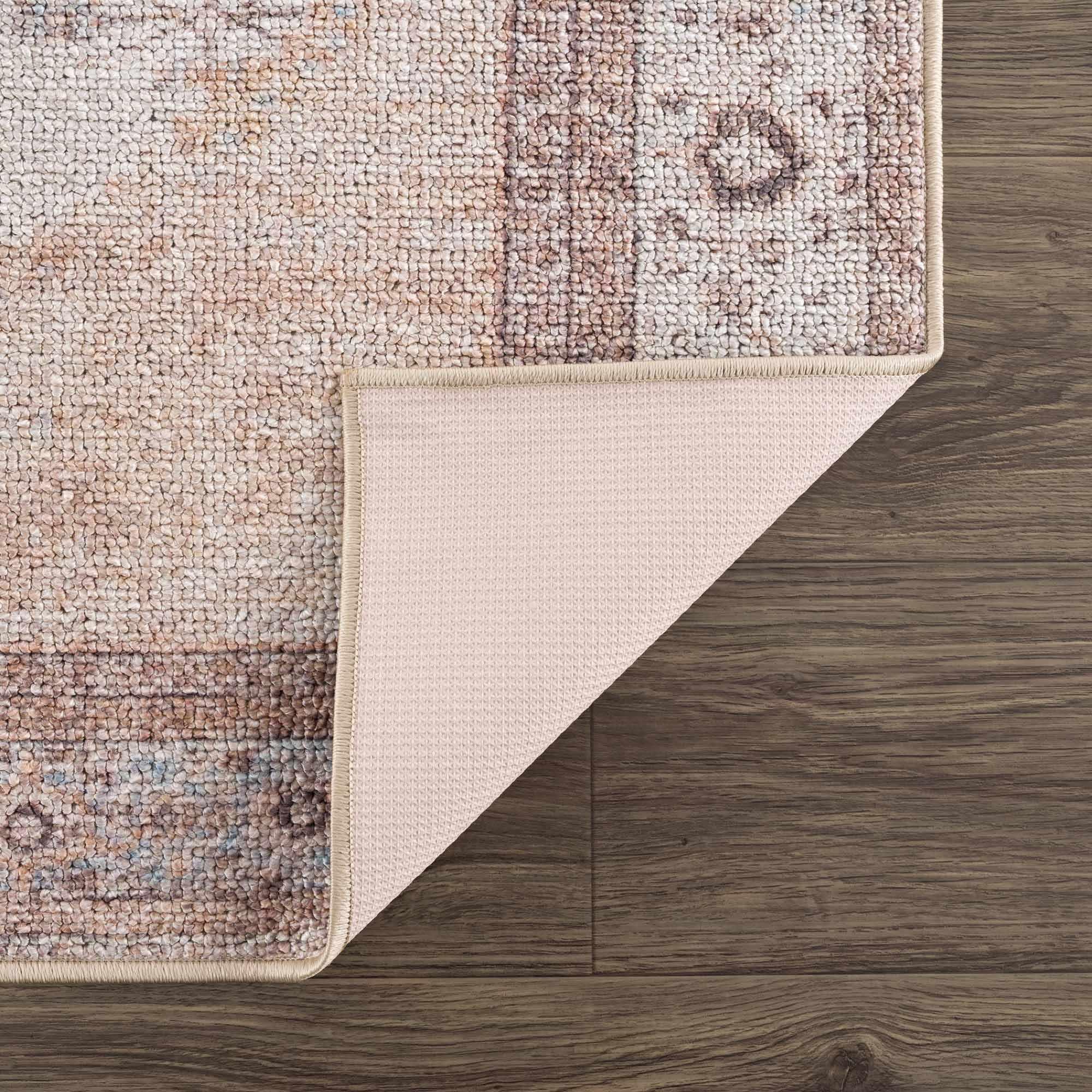 Analu Peach Washable Area Rug Hauteloom