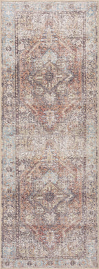 Beck Peach Washable Area Rug Hauteloom