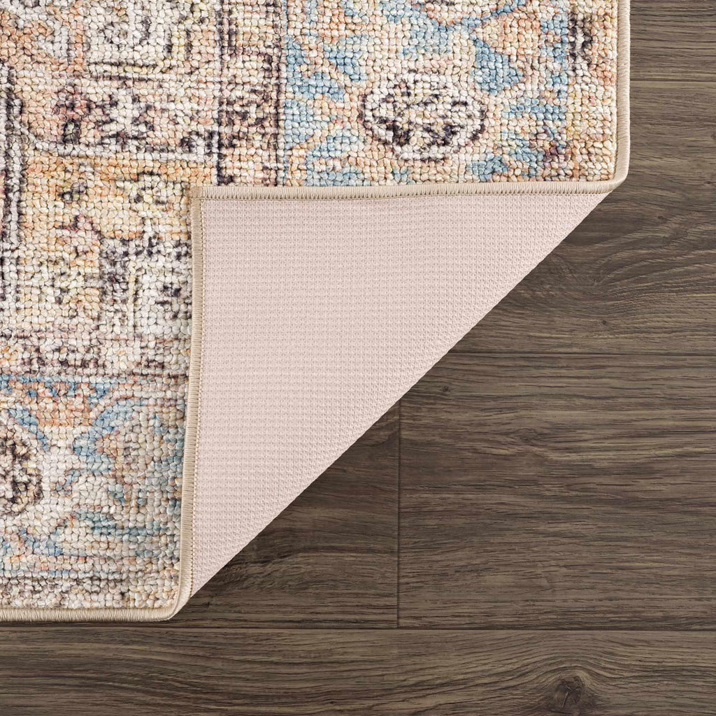 Beck Peach Washable Area Rug Hauteloom