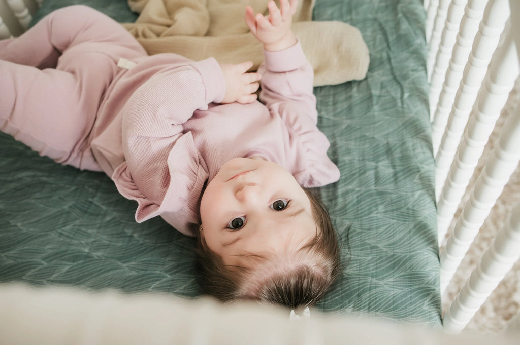 Organic Bamboo Blend Crib Sheet in Beanstalk Cradle Comforts Co.