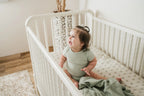 Organic Bamboo Blend Crib Sheet in Buzzy Bees Cradle Comforts Co.