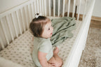 Organic Bamboo Blend Crib Sheet in Buzzy Bees Cradle Comforts Co.