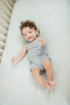 Organic Crashing Sea Waves Bamboo Cotton Blend Crib Sheet Cradle Comforts Co.