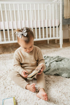 Organic Bamboo Cotton Muslin Swaddle Blanket in Natural Oasis Willow Cradle Comforts Co.