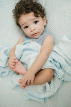 Organic Crashing Sea Waves Bamboo Cotton Blend Crib Sheet Cradle Comforts Co.