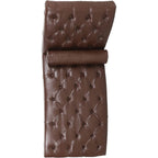 Brown PU Leather Upholstered Armless Chaise Lounge Chair with Lumbar Pillow