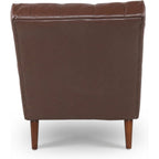 Brown PU Leather Upholstered Armless Chaise Lounge Chair with Lumbar Pillow