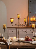 Antique Amber Glass Votive Candle Holder Centerpiece Vintage Shopper