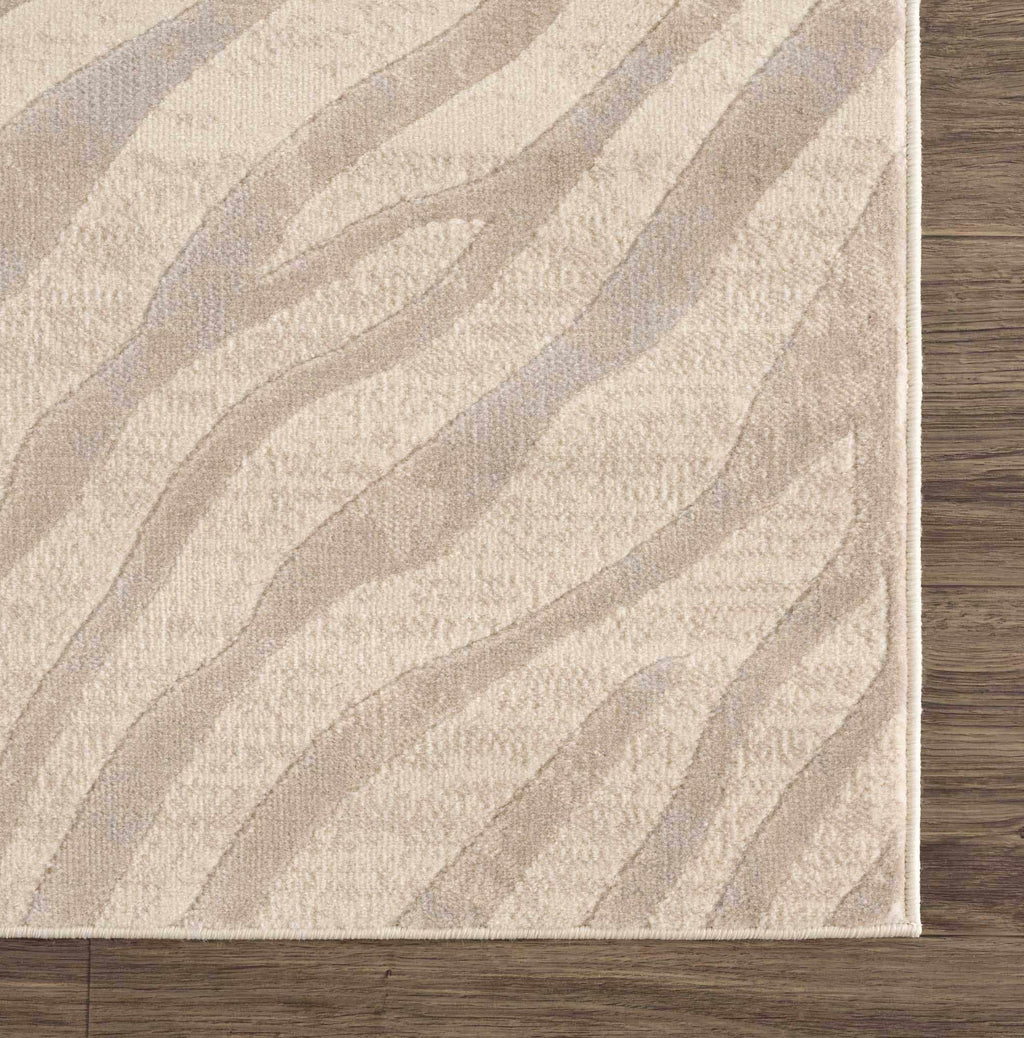 Beige Manteca Zebra Print Area Rug Hauteloom