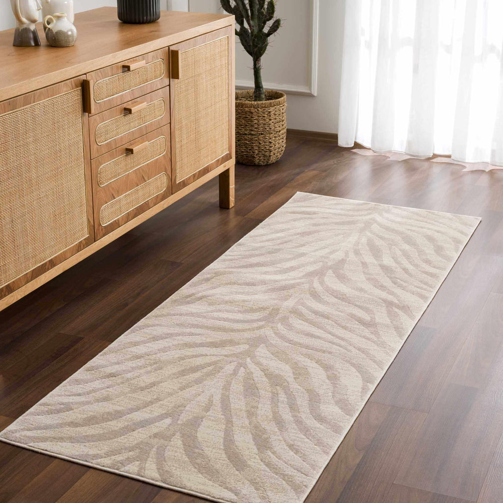 Beige Manteca Zebra Print Area Rug Hauteloom
