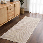 Beige Manteca Zebra Print Area Rug Hauteloom