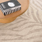 Beige Manteca Zebra Print Area Rug Hauteloom
