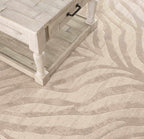 Beige Manteca Zebra Print Area Rug Hauteloom
