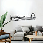 Cj6 Metal Aircraft Wall Art - Ncp0539, back view - House Of Avana