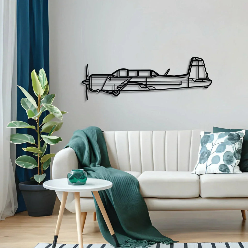 Cj6 Metal Aircraft Wall Art - Ncp0539, detail shot - House Of Avana