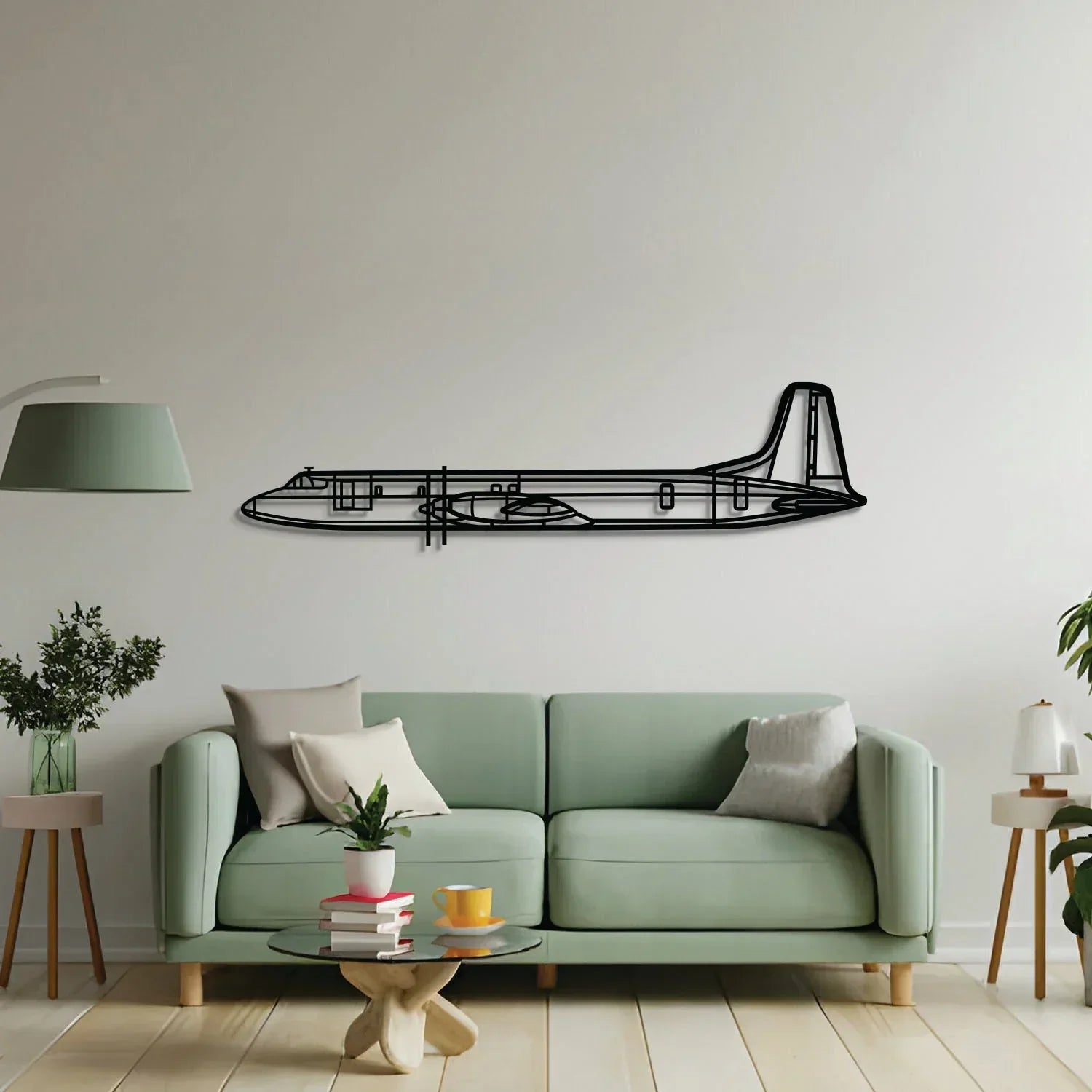 Cl-44 Metal Aircraft Wall Art - Ncp0540, side view - House Of Avana