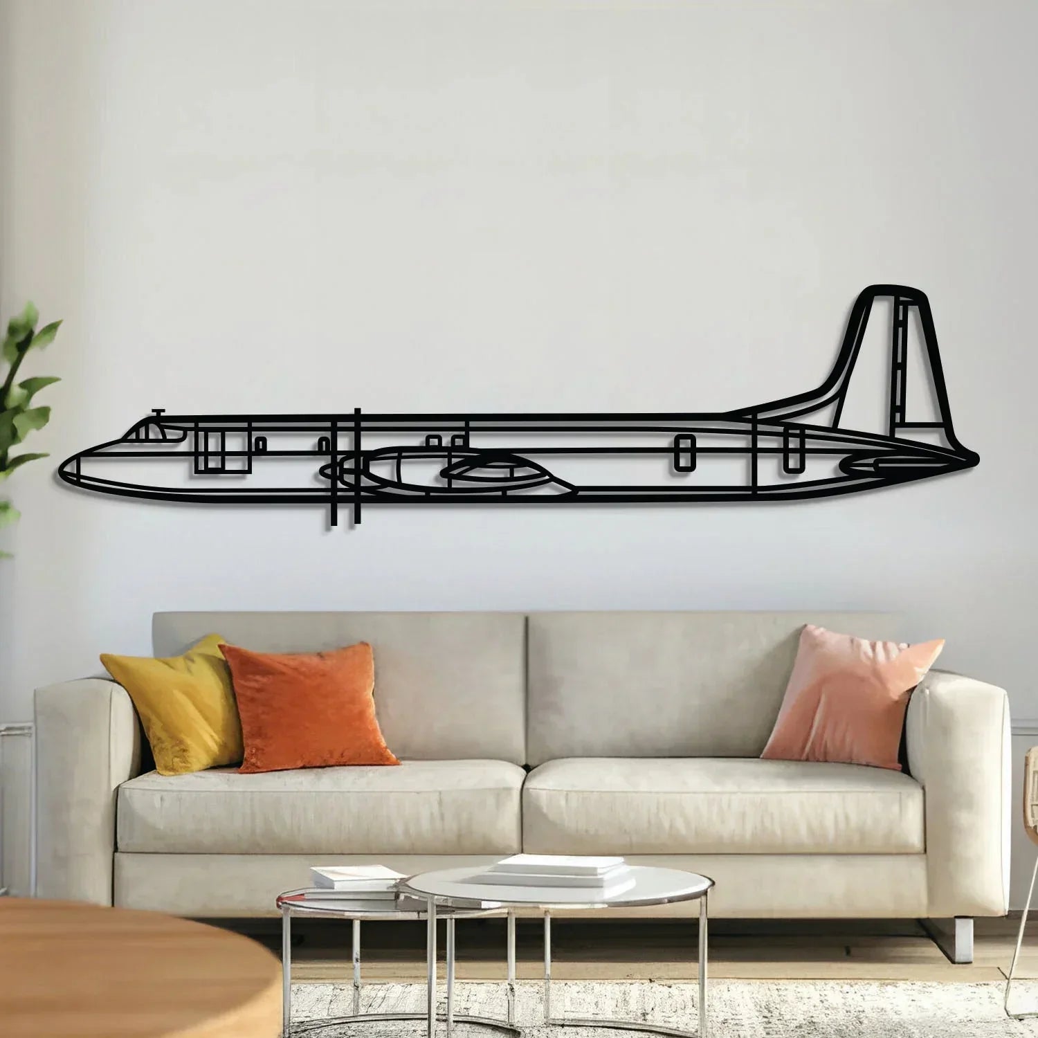 Cl-44 Metal Aircraft Wall Art - Ncp0540, front view - House Of Avana